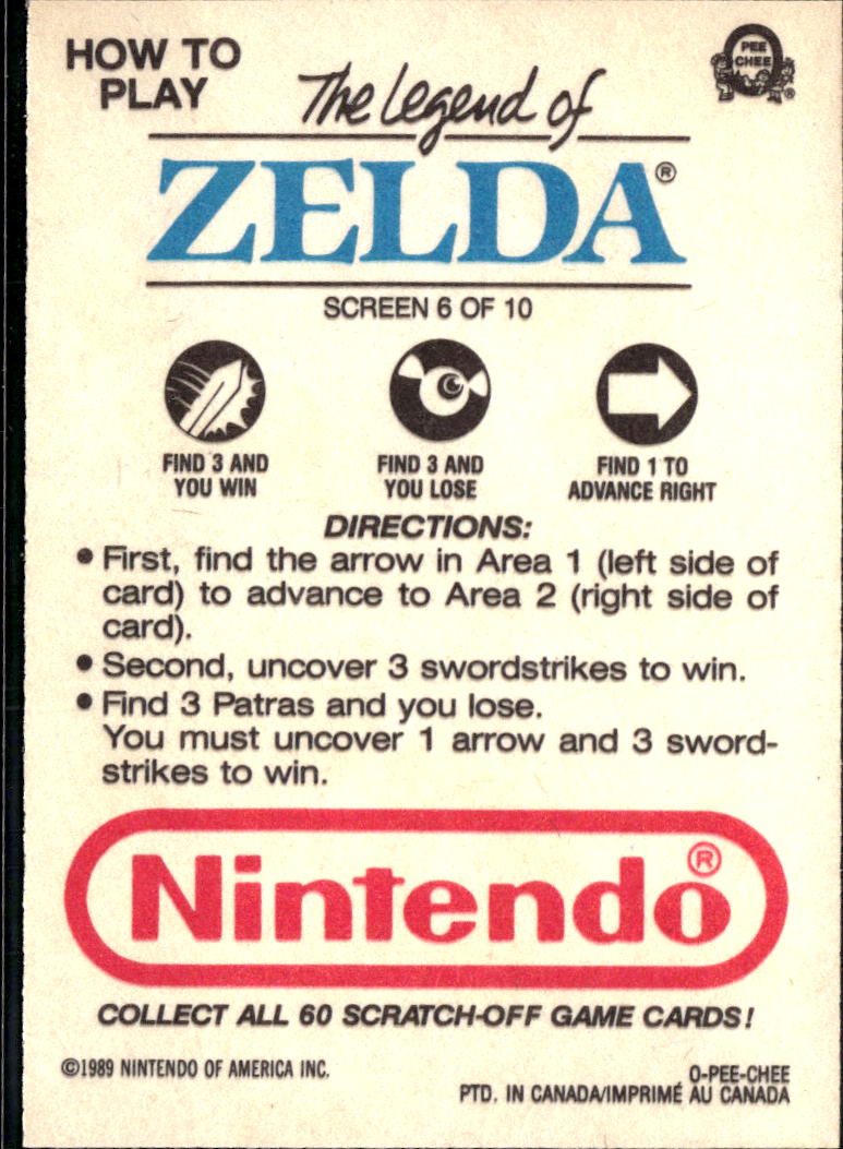 The Legend of Zelda 1989 Topps Trading Card Screen 6 of 10