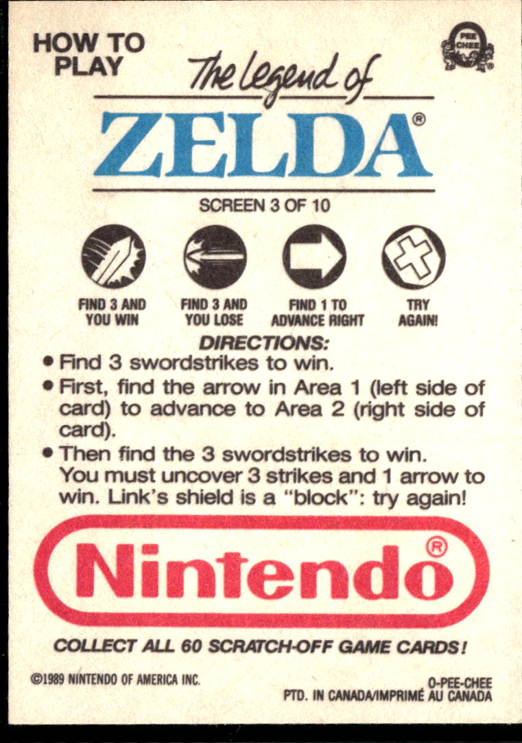 The Legend of Zelda 1989 Topps Trading Card Screen 3 of 10