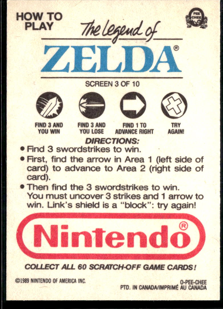 The Legend of Zelda 1989 Topps Trading Card Screen 3 of 10