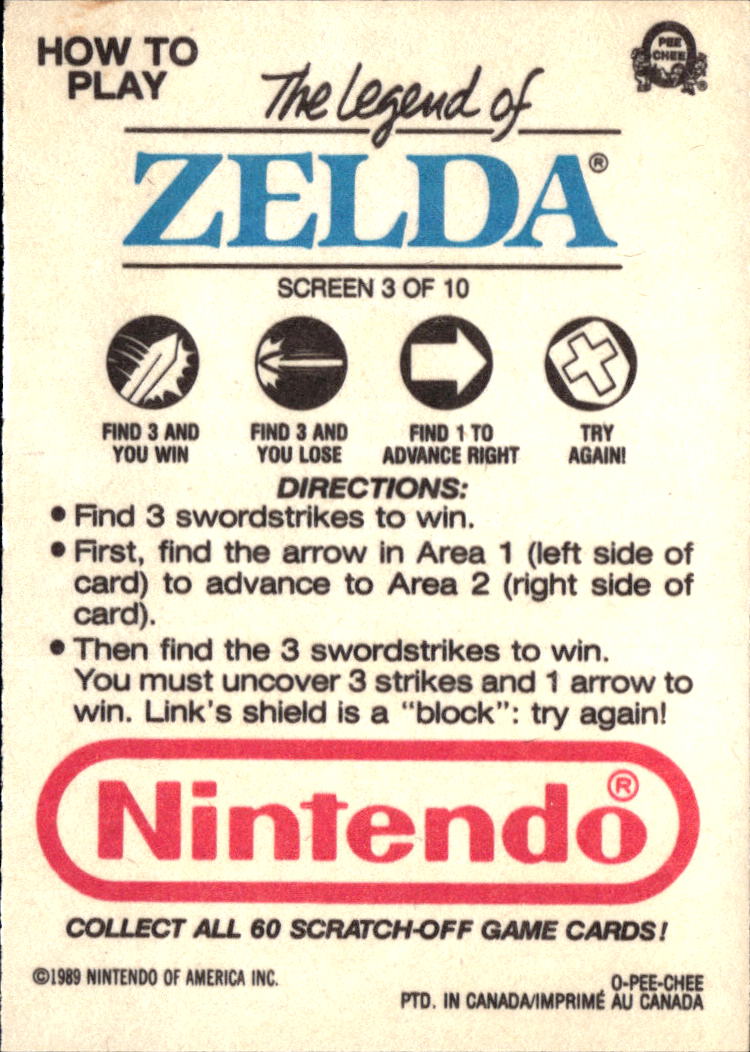 The Legend of Zelda 1989 Topps Trading Card Screen 3 of 10