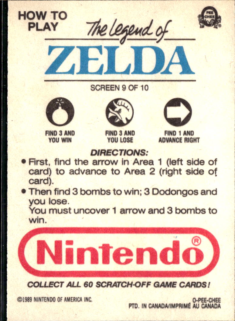 The Legend of Zelda 1989 Topps Trading Card Screen 9 of 10