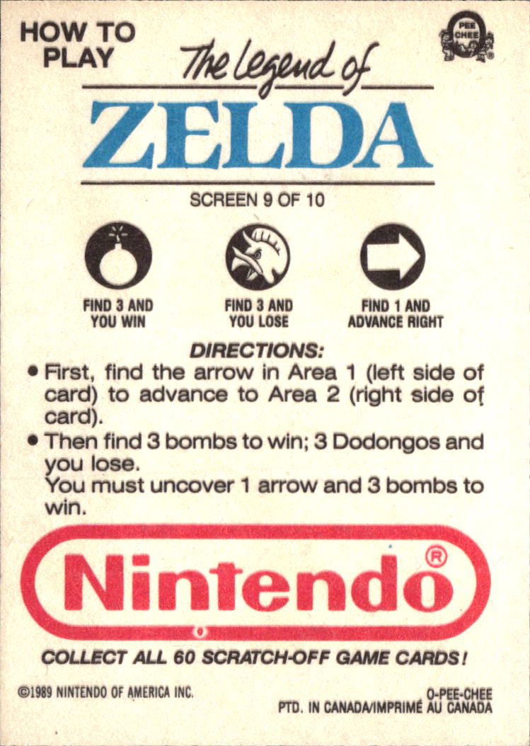 The Legend of Zelda 1989 Topps Trading Card Screen 9 of 10