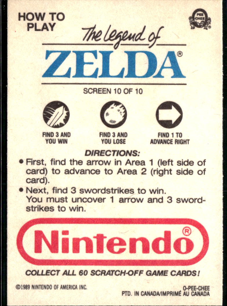 The Legend of Zelda 1989 Topps Trading Card Screen 10 of 10