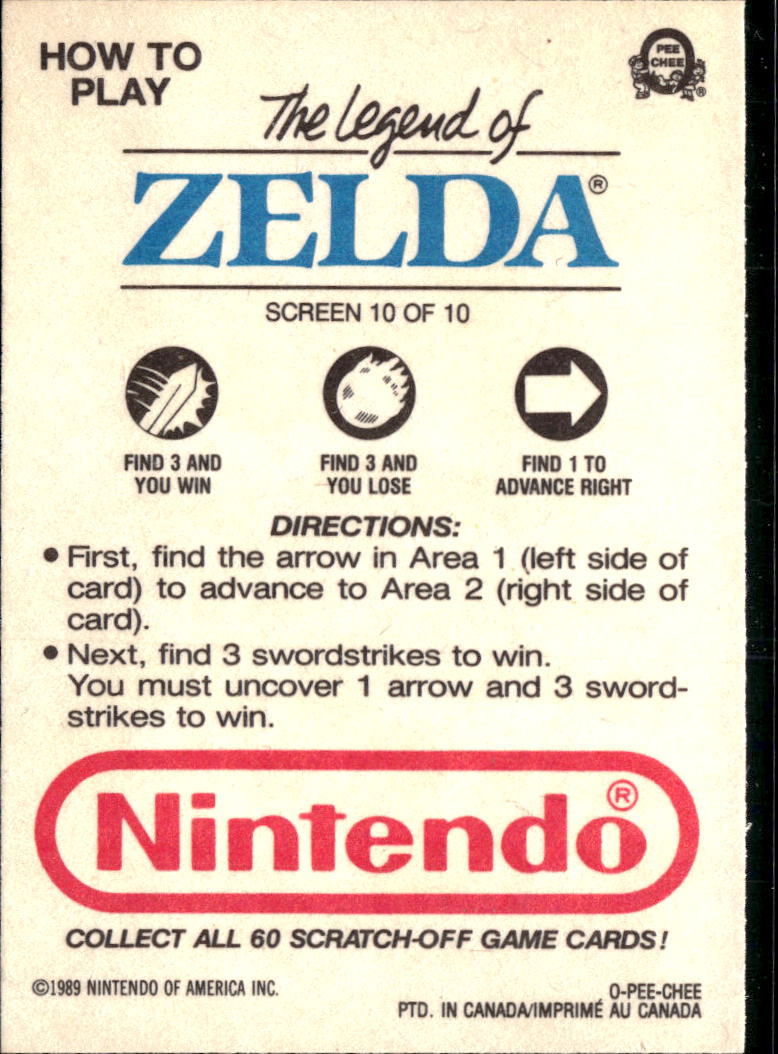 The Legend of Zelda 1989 Topps Trading Card Screen 10 of 10