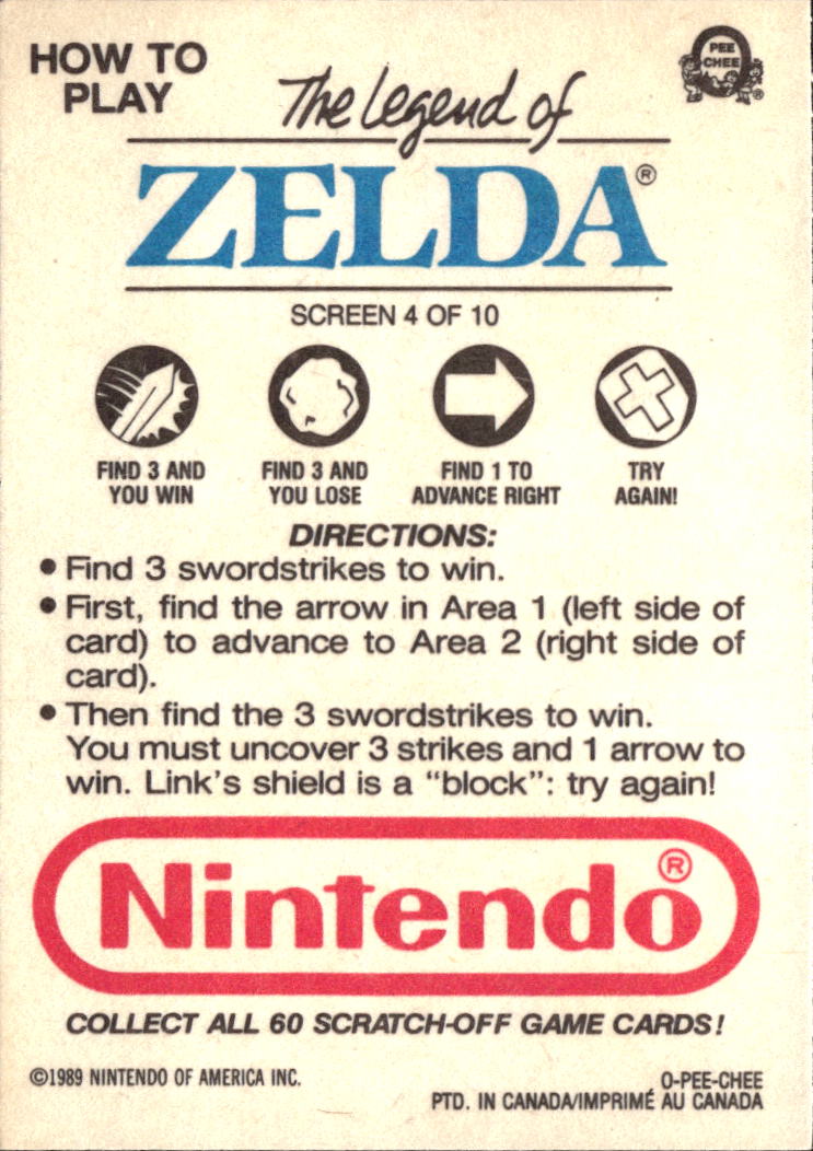 The Legend of Zelda 1989 Topps Trading Card Screen 4 of 10