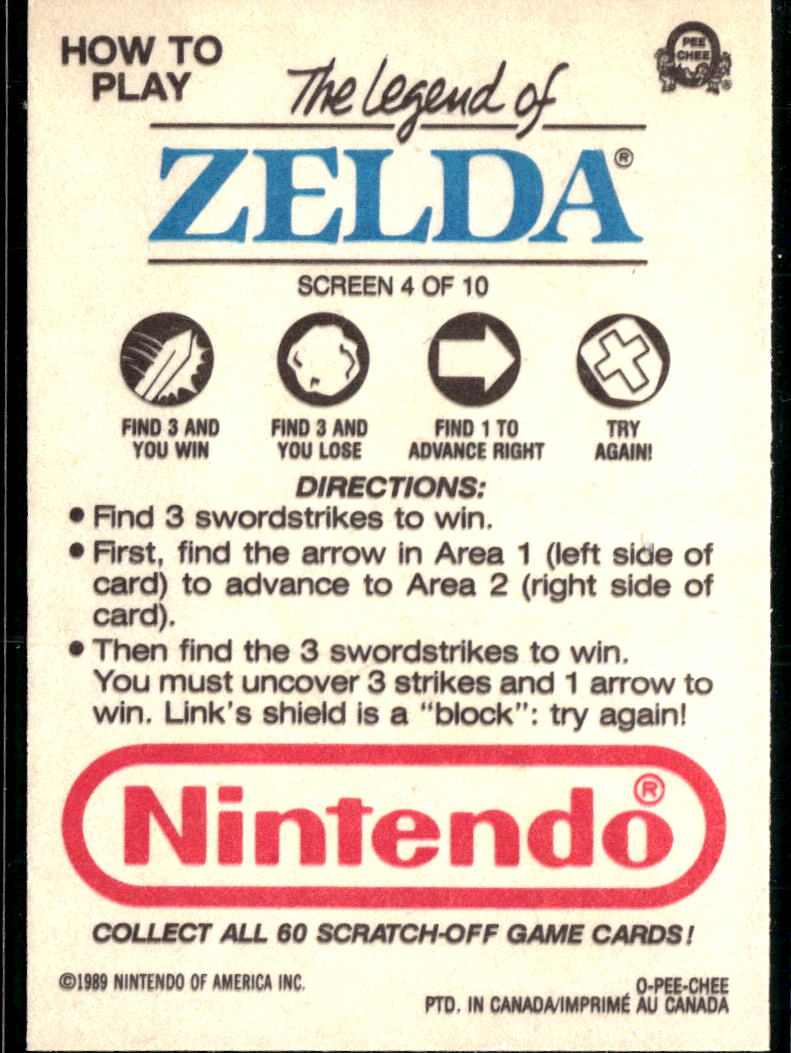 The Legend of Zelda 1989 Topps Trading Card Screen 4 of 10