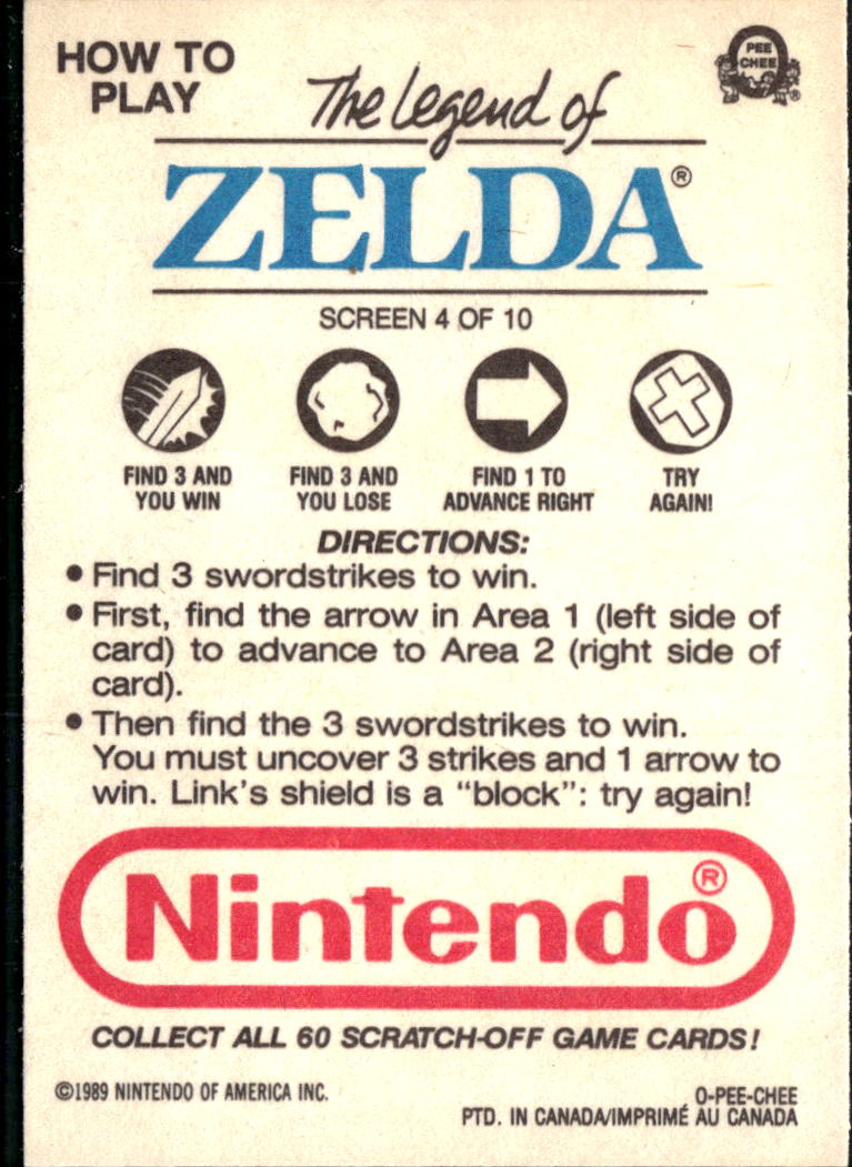 The Legend of Zelda 1989 Topps Trading Card Screen 4 of 10