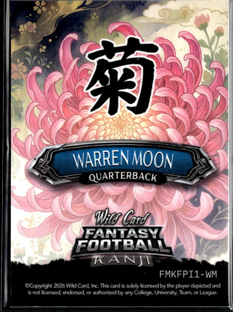 Warren Moon 2026 Wild Card Fantasy Football Kanji Houston Oilers 1/1