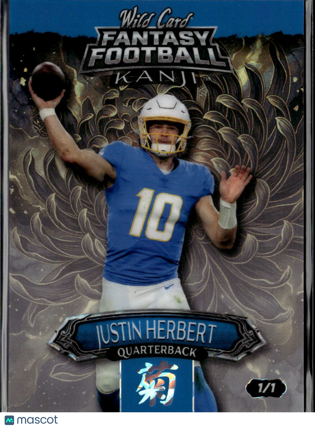 Justin Herbert 2026 Wild Card Fantasy Football Kanji 1/1 Los Angeles Chargers