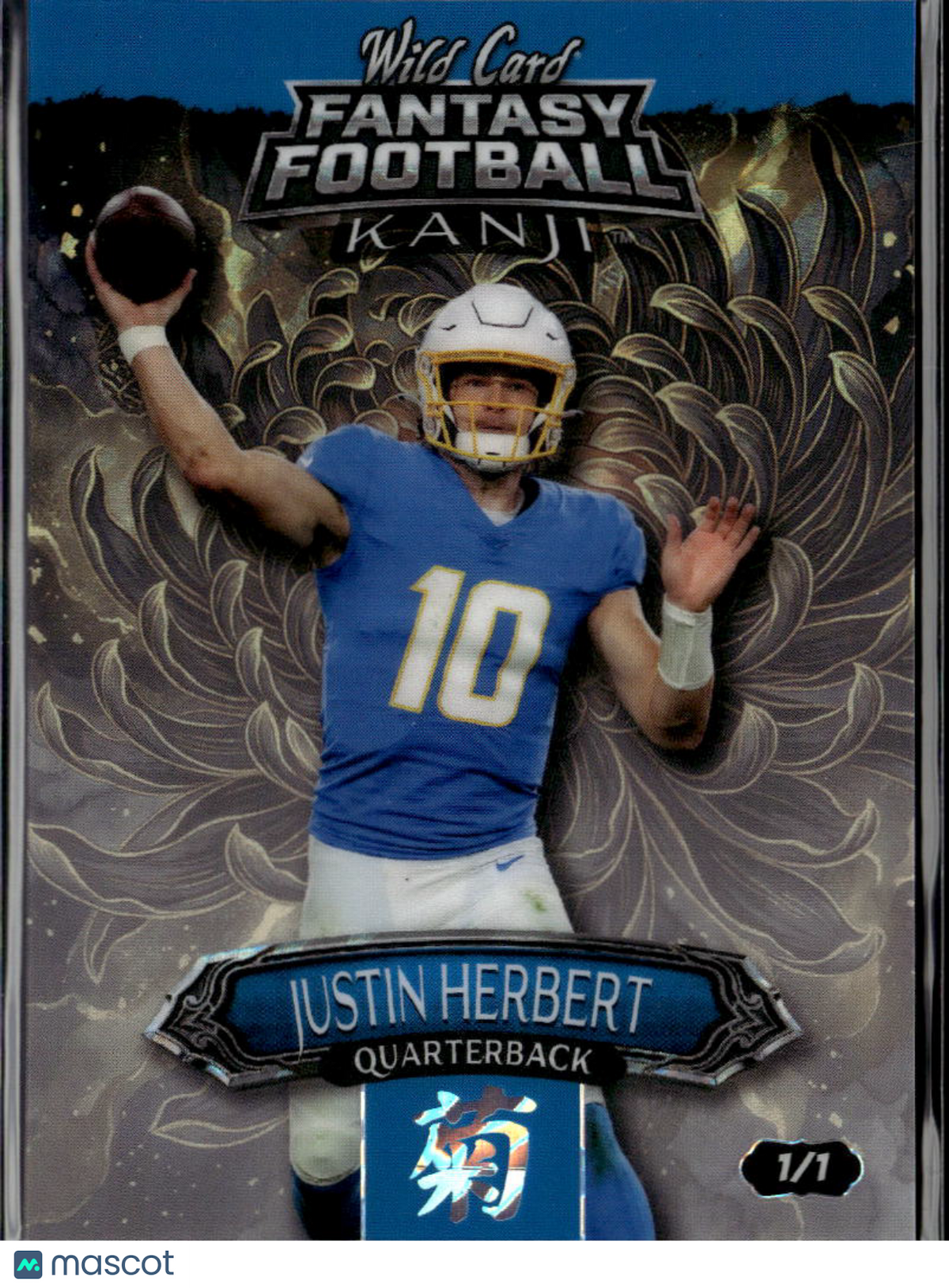 Justin Herbert 2026 Wild Card Fantasy Football Kanji 1/1 Los Angeles Chargers