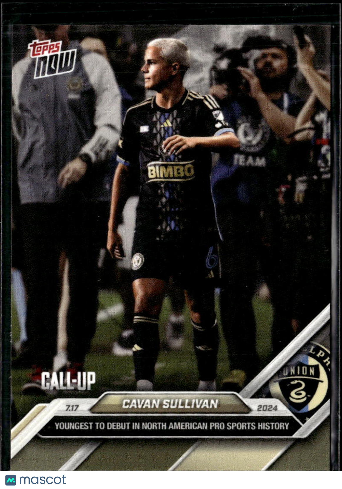 Cavan Sullivan 2024 Topps Now Rookie RC Philadelphia Union