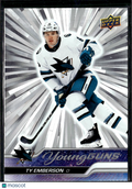 Ty Emberson 2023 Upper Deck Outburst Young Guns RC San Jose Sharks