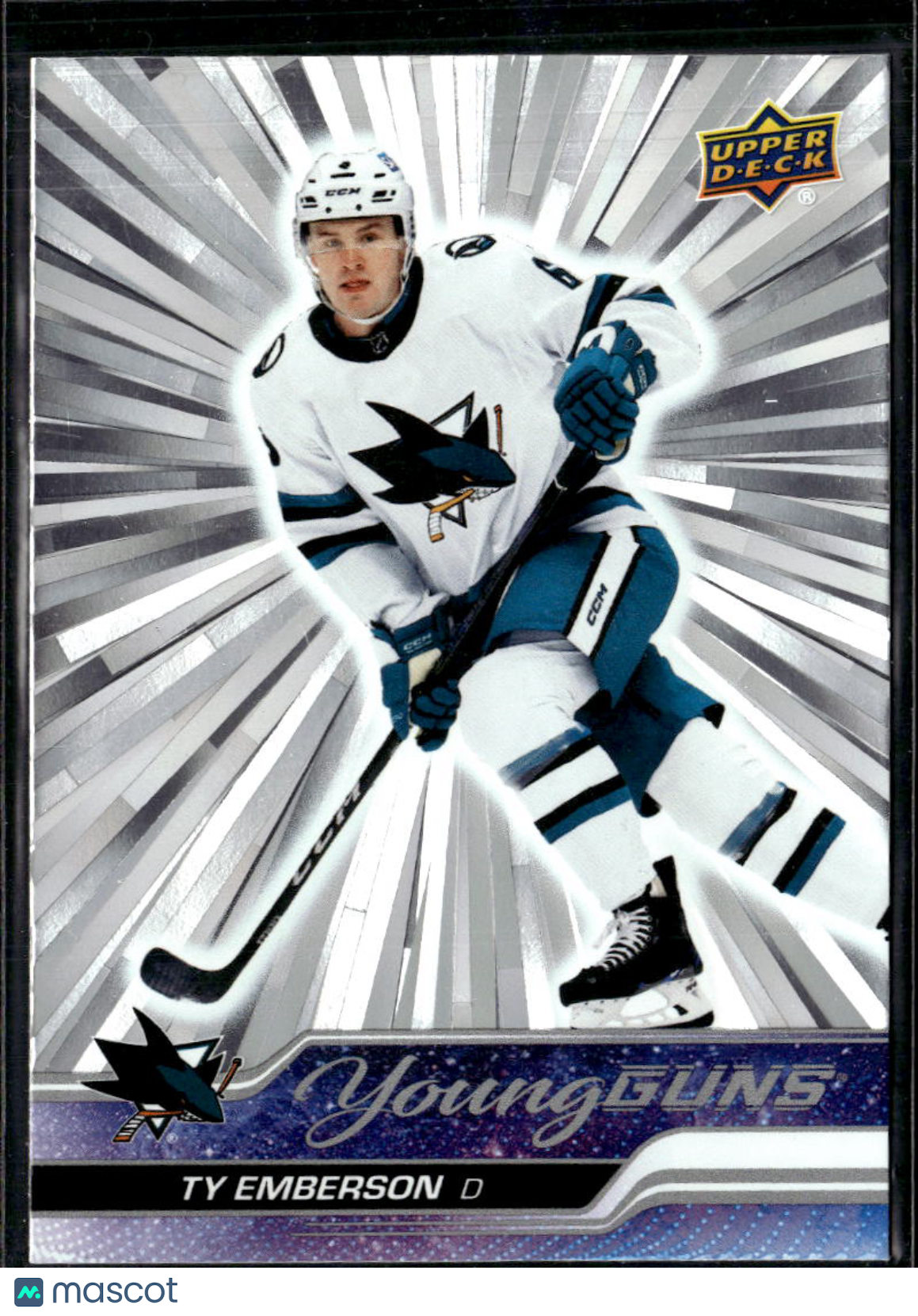 Ty Emberson 2023 Upper Deck Outburst Young Guns RC San Jose Sharks