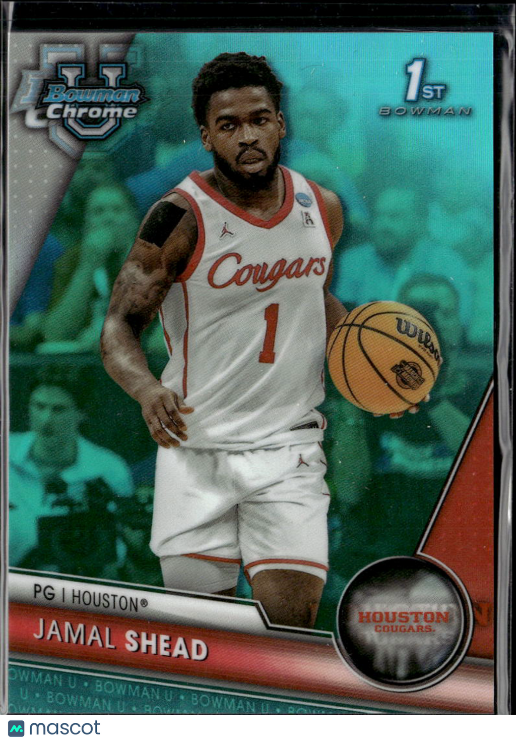 Jamal Shead 2024 Bowman Chrome Aqua Refractor /299 Houston Cougars