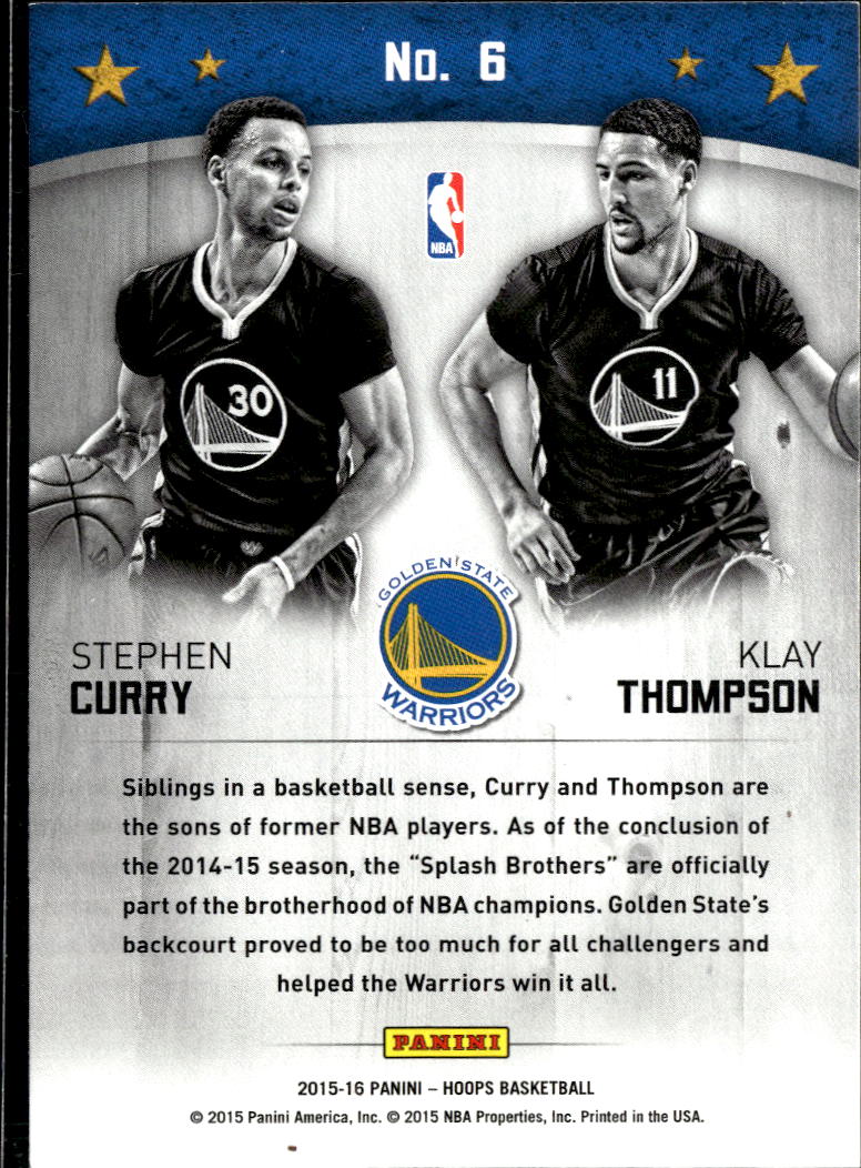 Klay Thompson Stephen Curry 2015 Hoops Double Trouble Golden State Warriors