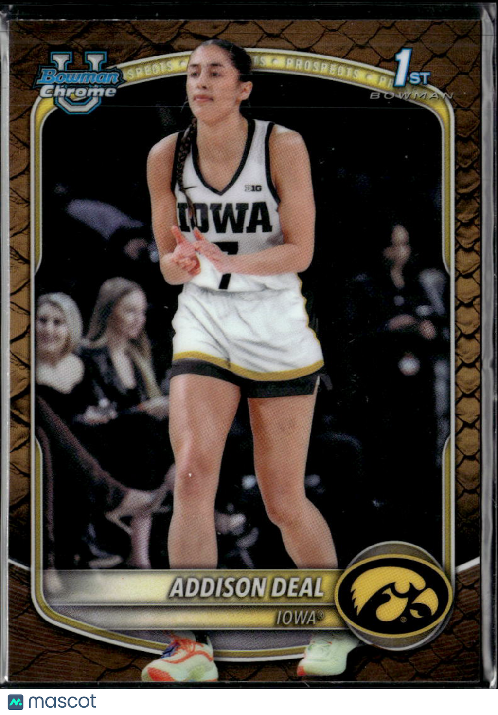Addison Deal 2025 Bowman Chrome 1st Reptilian Refractor Iowa Hawkeyes