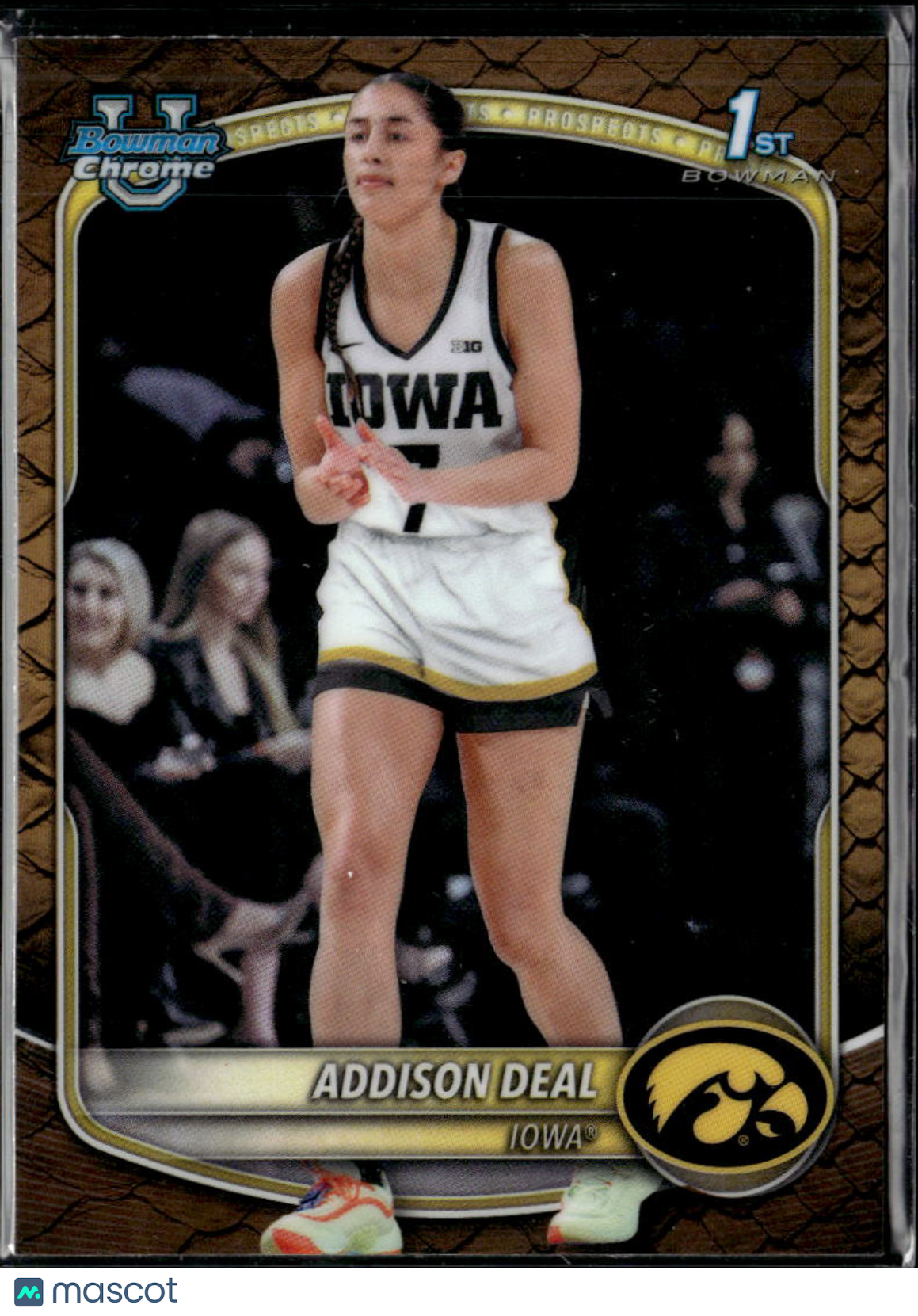 Addison Deal 2025 Bowman Chrome 1st Reptilian Refractor Iowa Hawkeyes