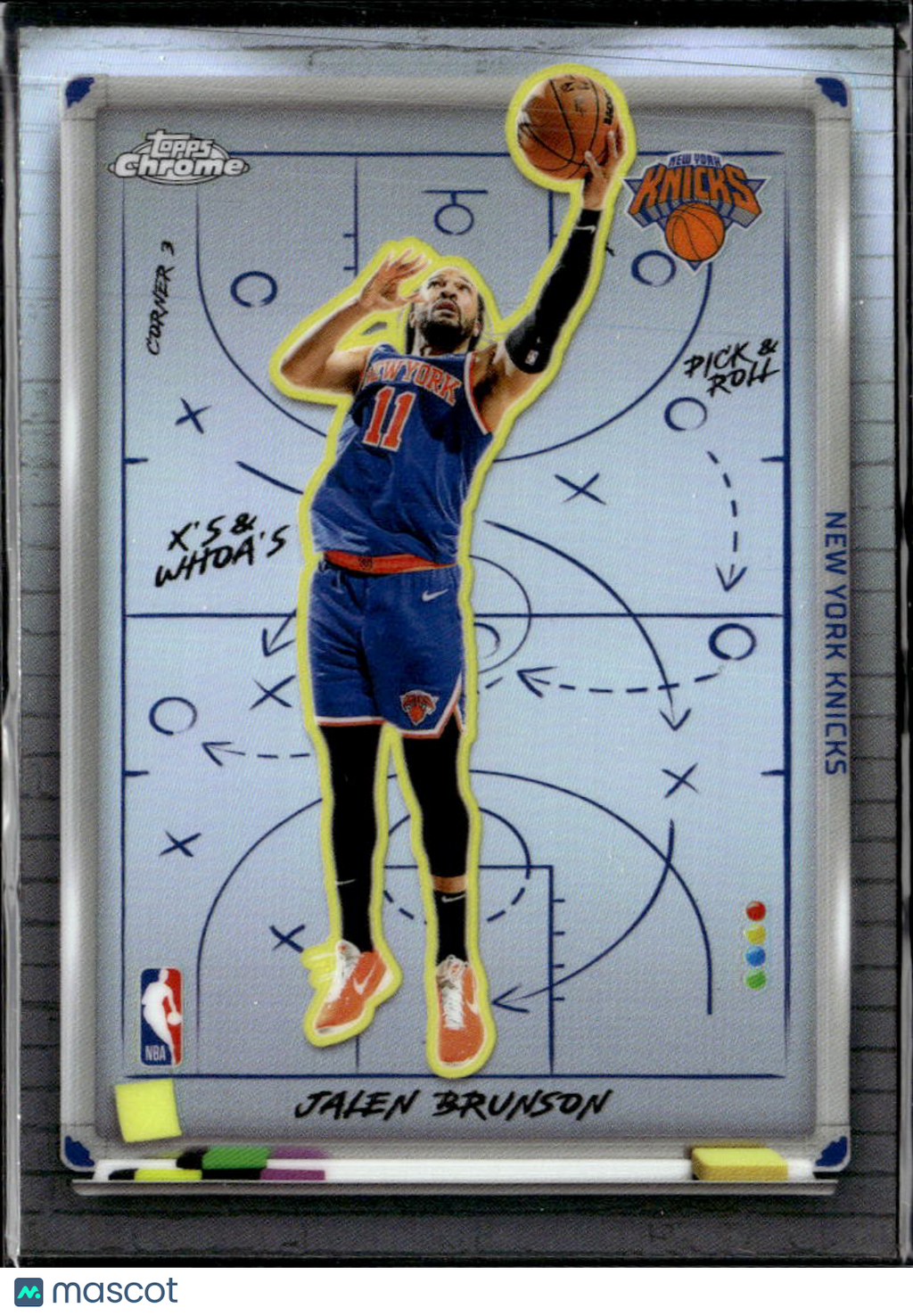 Jalen Brunson 2025 Topps Chrome X's & Whoa's Refractor New York Knicks