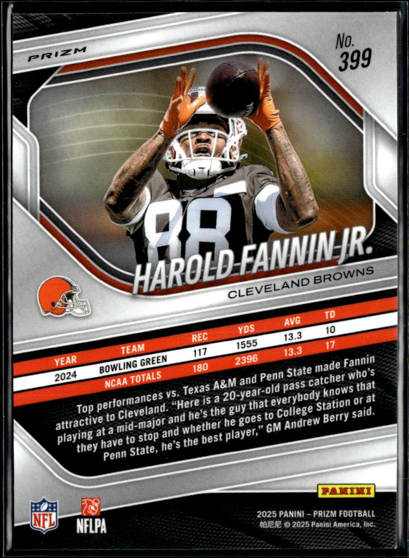 Harold Fannin Jr. 2025 Prizm RC Green Shock Rookie Cleveland Browns
