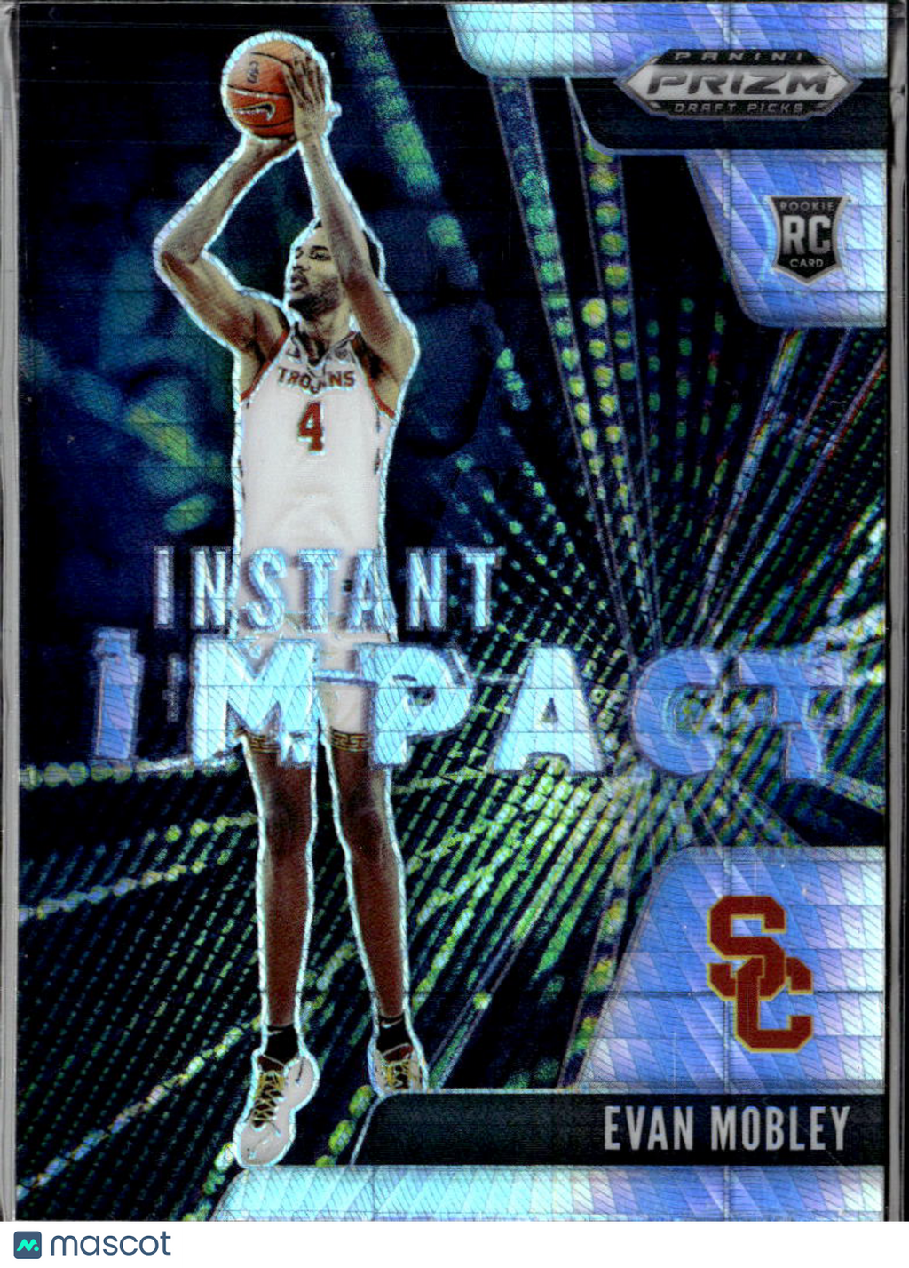 Evan Mobley 2021 Prizm Draft Picks Instant Impact Hyper RC USC Trojans