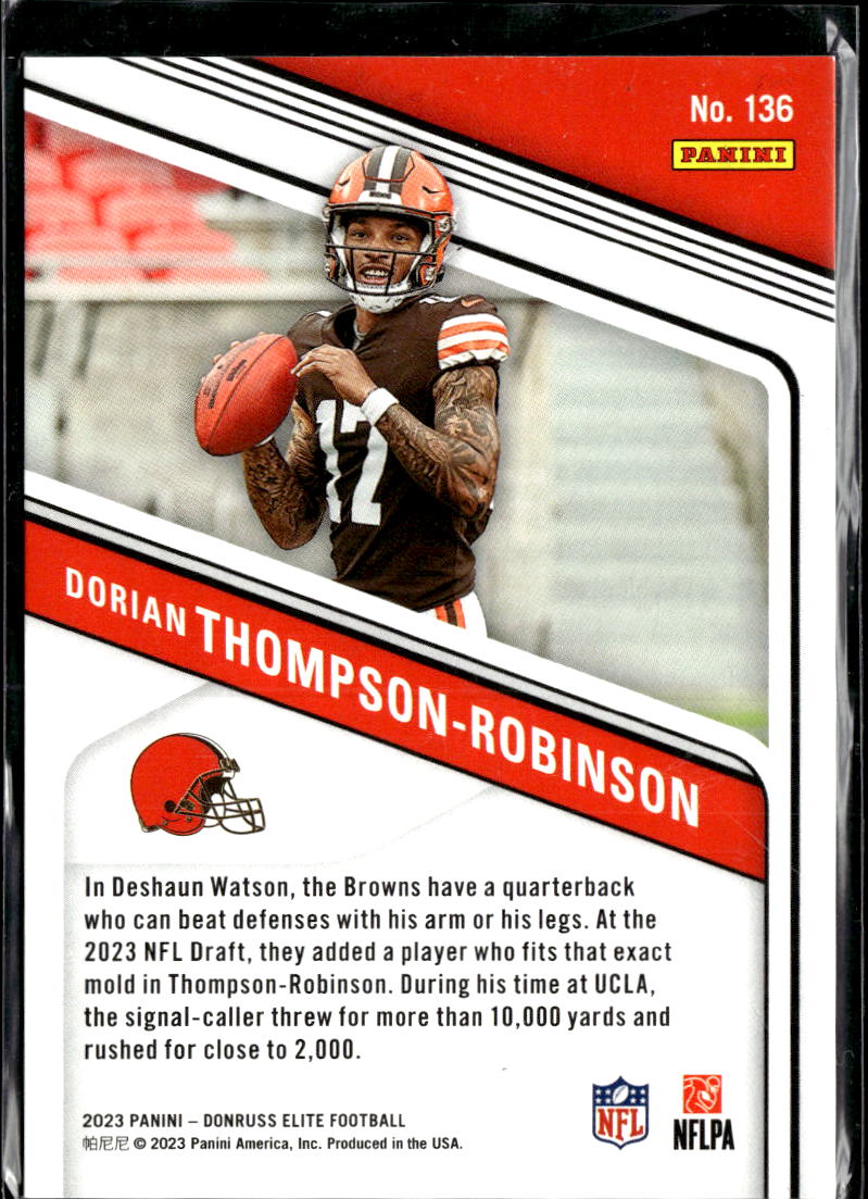 Dorian Thompson-Robinson 2023 Elite Status Blue RC /625 Cleveland Browns