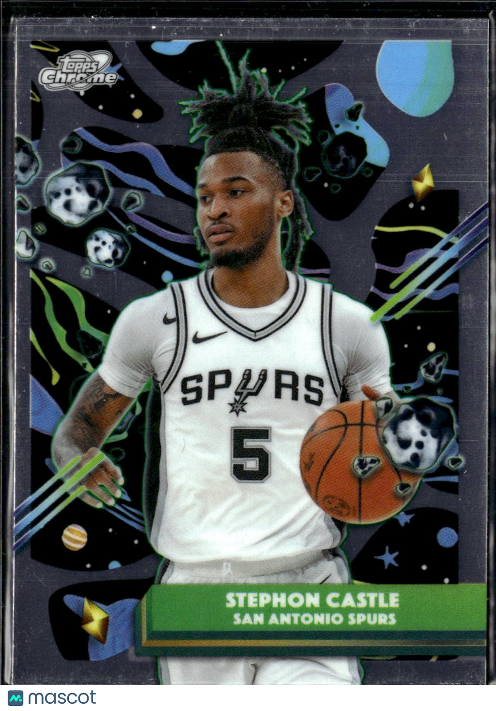 Stephon Castle 2026 Topps Chrome Cosmic San Antonio Spurs
