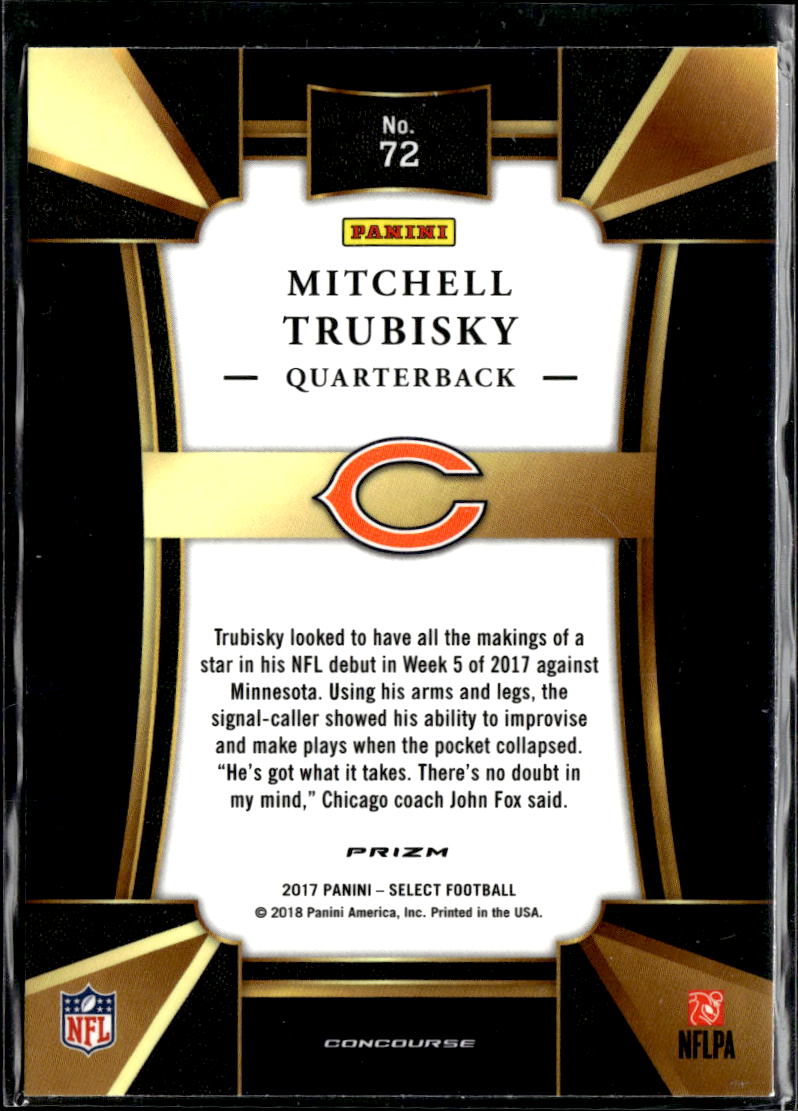Mitchell Trubisky 2017 Select Concourse Rookie RC Chicago Bears