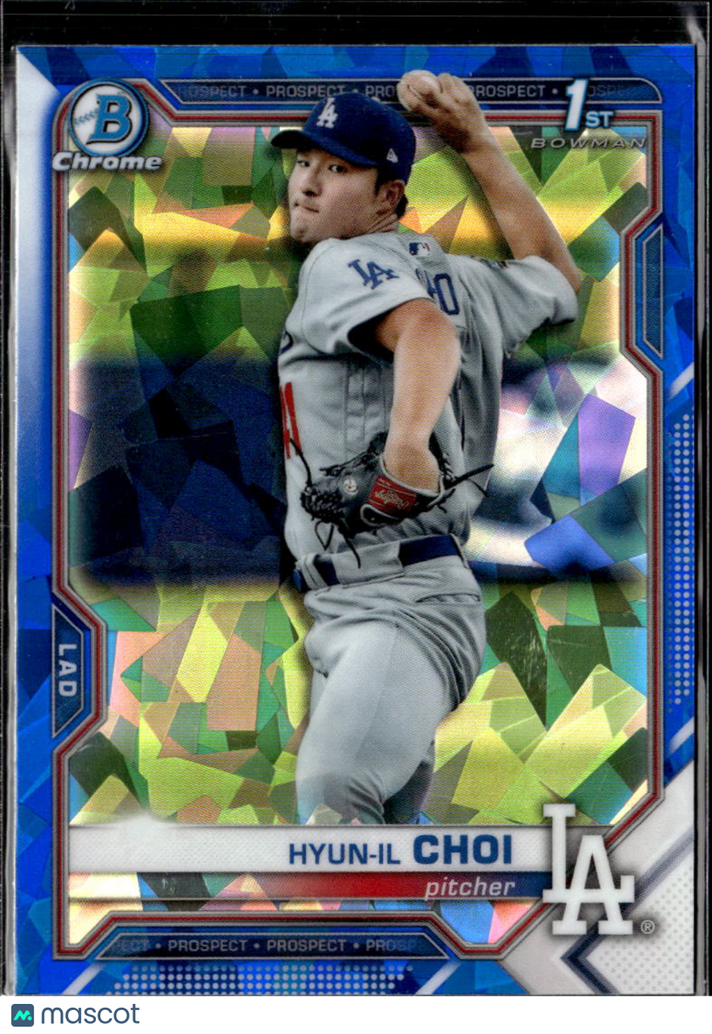 Hyun-Il Choi 2021 Bowman Chrome 1st Sapphire Los Angeles Dodgers
