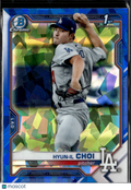 Hyun-Il Choi 2021 Bowman Chrome 1st Sapphire Los Angeles Dodgers