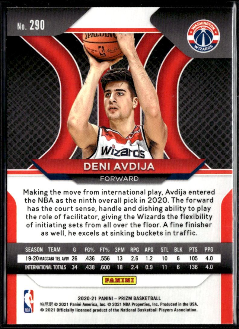 Deni Avdija 2020-21 Panini Prizm Rookie RC Washington Wizards
