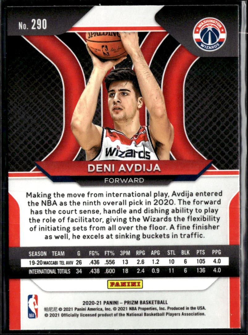 Deni Avdija 2020-21 Panini Prizm Rookie RC Washington Wizards