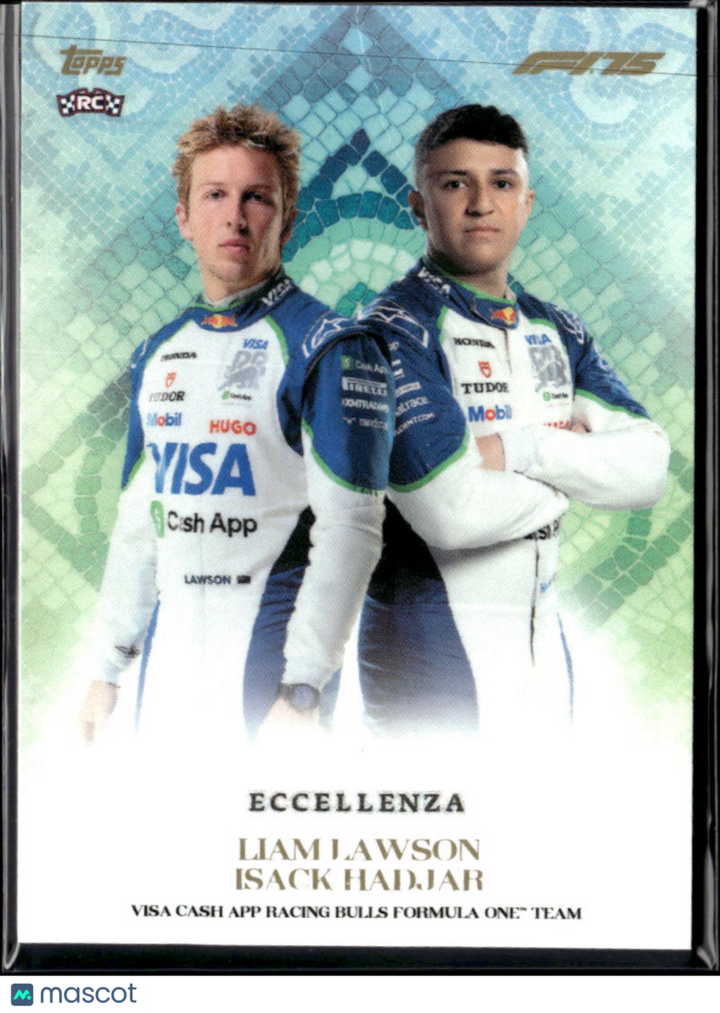 Liam Lawson Isack Hadjar 2025 Topps Eccellenza RC Visa Cash App Racing Bulls