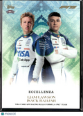 Liam Lawson Isack Hadjar 2025 Topps Eccellenza RC Visa Cash App Racing Bulls