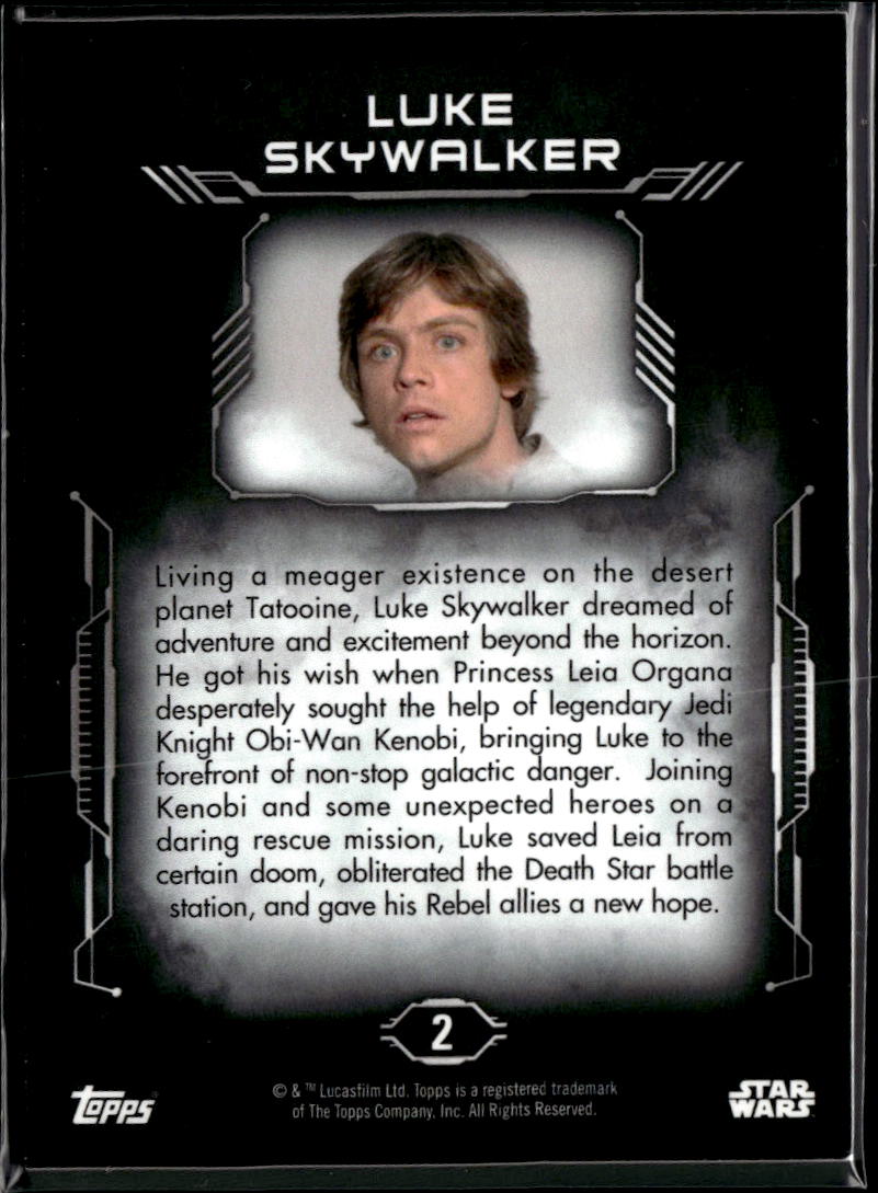 Luke Skywalker 2016 Topps Star Wars Masterwork Blue #2