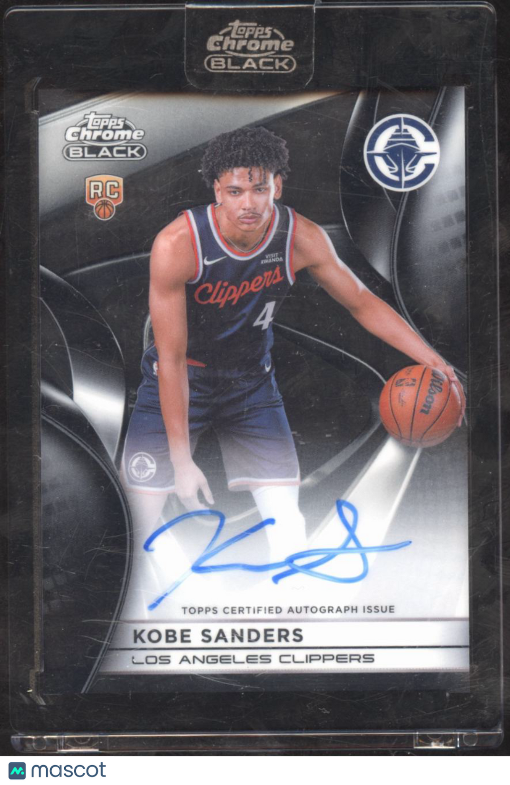 Kobe Sanders 2026 Topps Chrome Black Auto Autograph RC Los Angeles Clippers