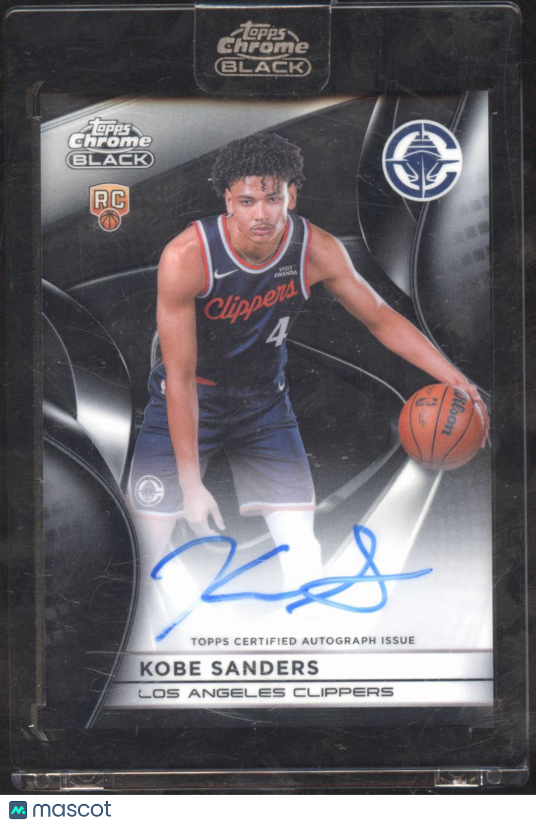 Kobe Sanders 2026 Topps Chrome Black Auto Autograph RC Los Angeles Clippers