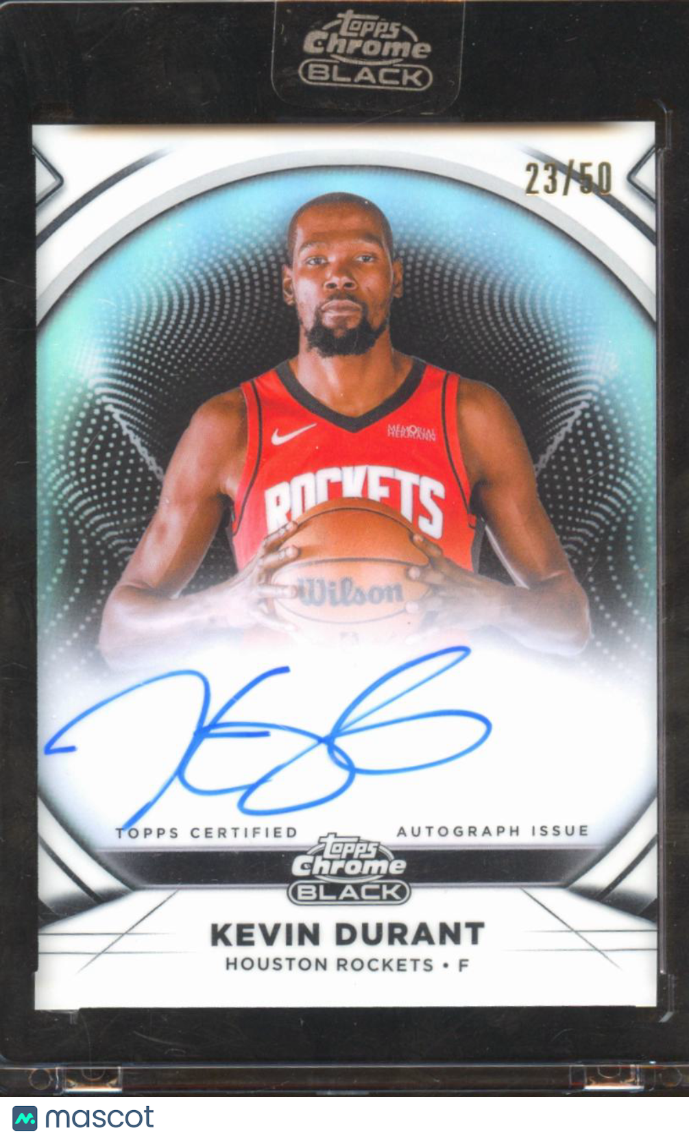 Kevin Durant 2026 Topps Chrome Black Auto Autograph Ivory 23/50 Houston Rockets
