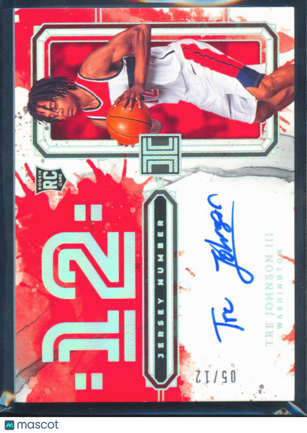 Tre Johnson III 2025-26 Impeccable Auto Autograph RC 5/12 Washington Wizards