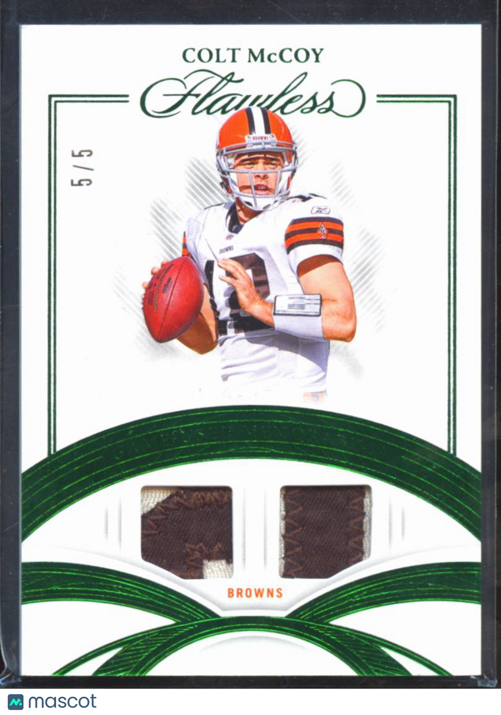 Colt McCoy 2025 Flawless Game Worn Jersey Patch 5/5 Cleveland Browns Longhorns