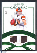 Colt McCoy 2025 Flawless Game Worn Jersey Patch 5/5 Cleveland Browns Longhorns