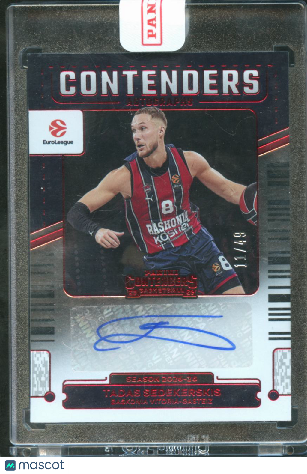 Tadas Sedekerskis 2026 Contenders EuroLeague Auto Autograph /49 Vitoria-Gasteiz