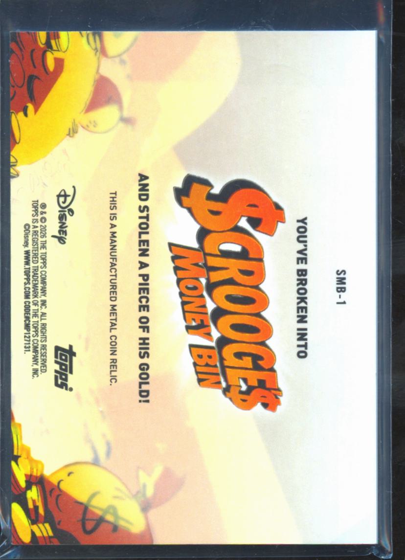 Scrooge's Money Bin 2026 Topps Disney Manufactured Coin Relic #SMB-1