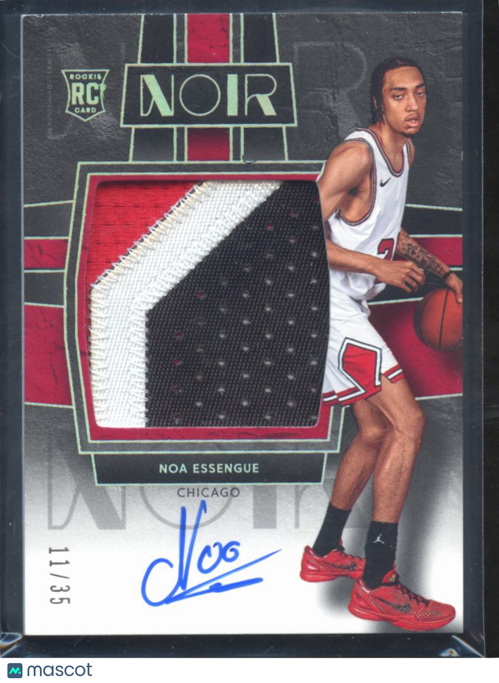 Noa Essengue 2025-26 Noir Auto Autograph Patch RC 11/35 Chicago Bulls