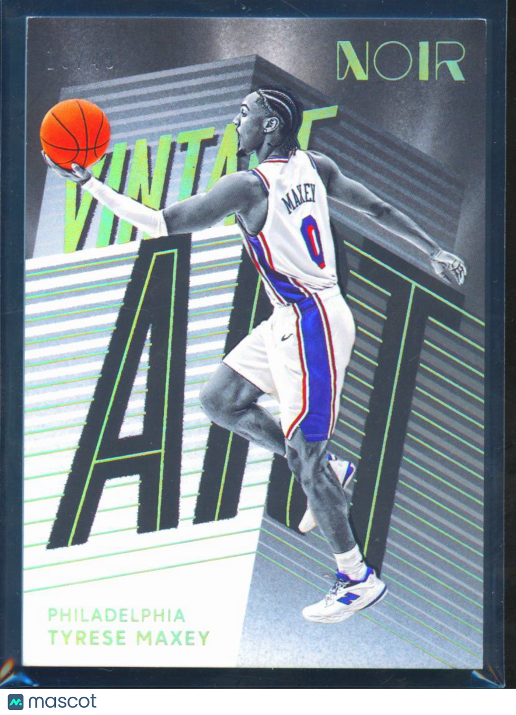 Tyrese Maxey 2025-26 Noir Vintage Art 19/49 Philadelphia 76ers