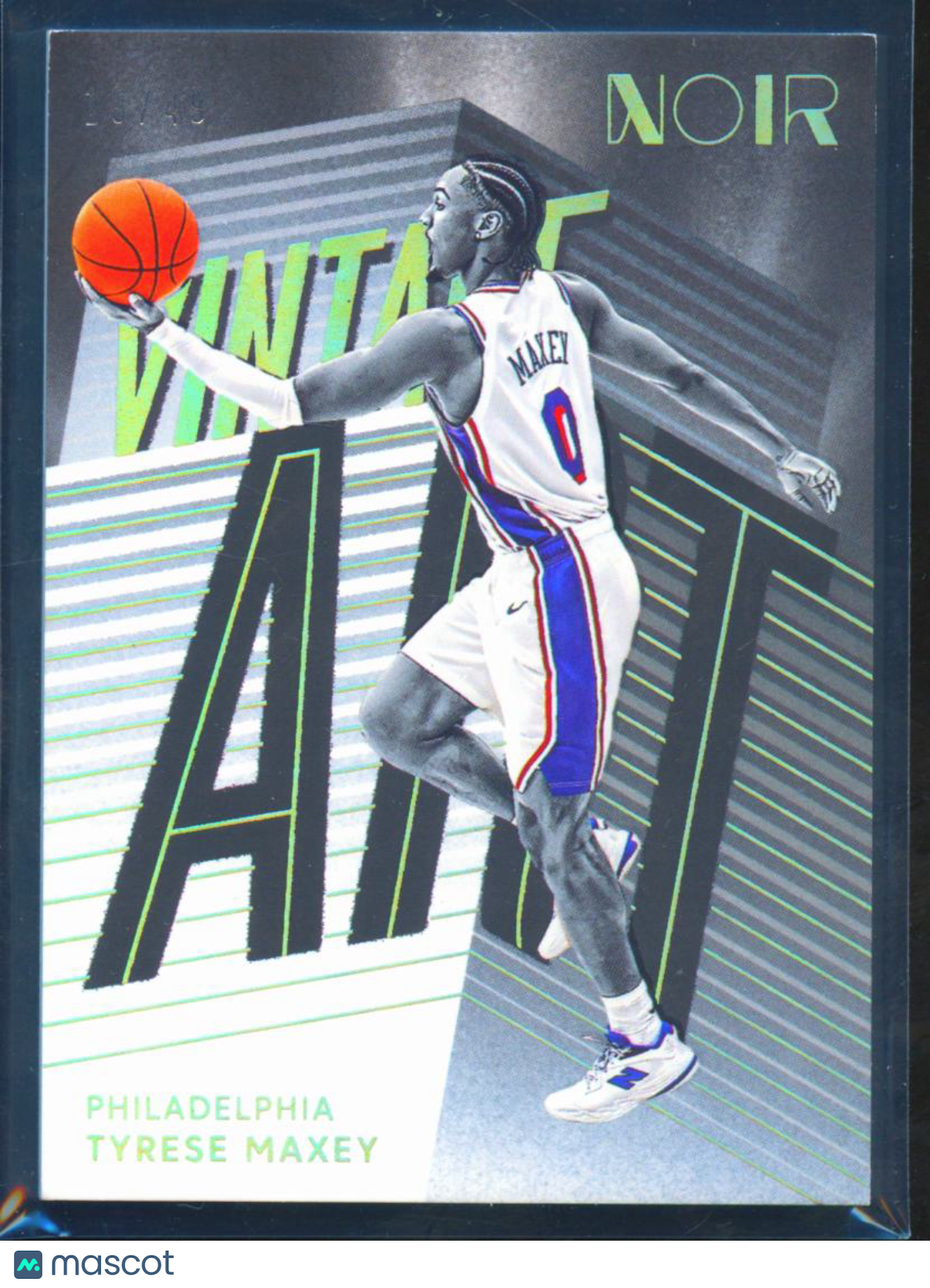 Tyrese Maxey 2025-26 Noir Vintage Art 19/49 Philadelphia 76ers