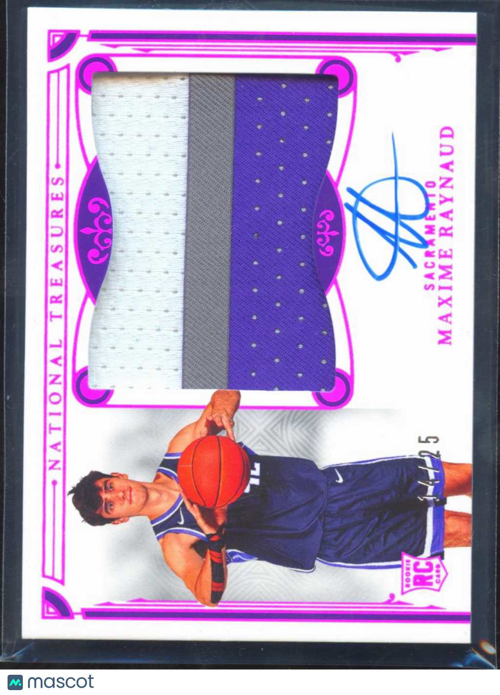 Maxime Raynaud 2025-26 National Treasures Auto Autograph Patch RC Kings 14/25