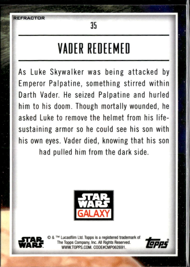 Vader Redeemed 2023 Topps Star Wars Galaxy Refractor #35