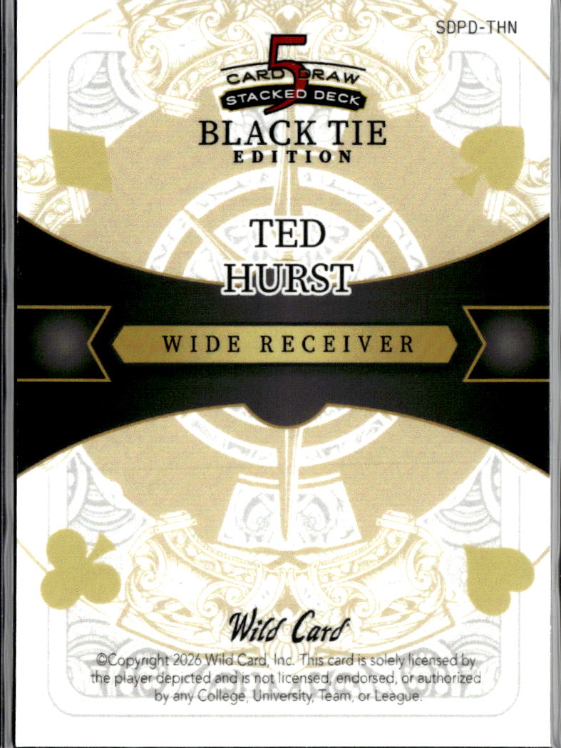 Ted Hurst 2026 Wild Card 5 Card Draw Stacked Deck Rookie RC Buccaneers 1/1