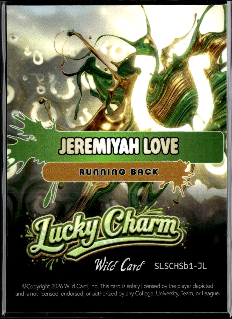 Jeremiyah Love 2026 Wild Card Lucky Charm RC 1/1 Notre Dame Fighting Irish