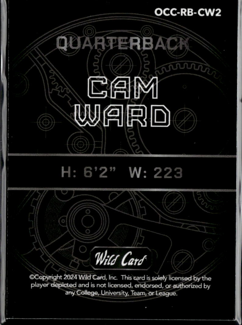 Cam Ward 2024 Wild Card Five Star QB1 Rookie RC 1/1 Miami Hurricanes